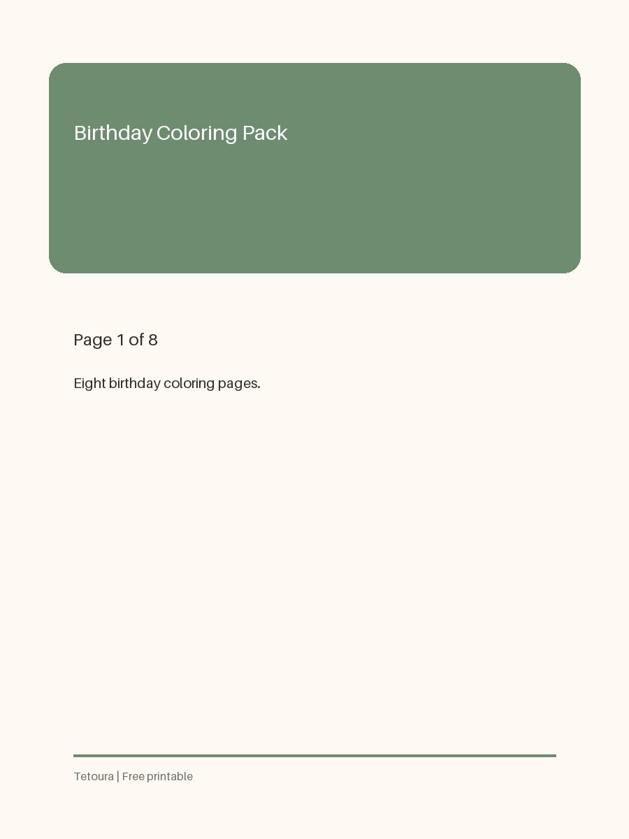 Preview of Birthday Coloring Pack