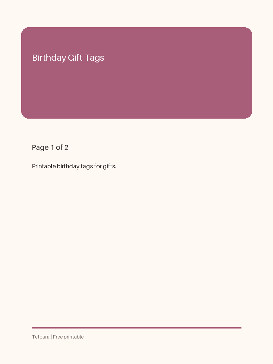 Preview of Birthday Gift Tags