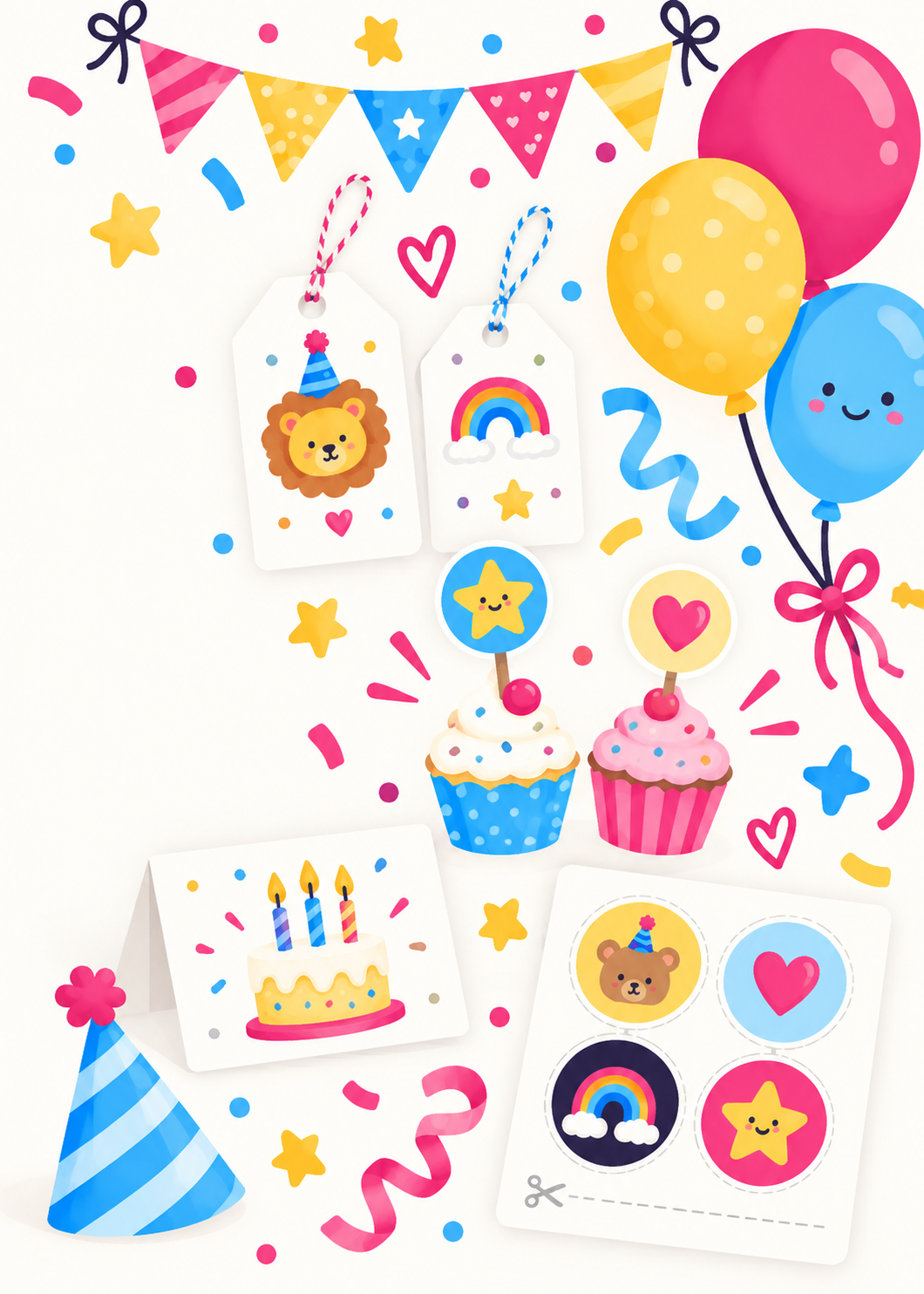 Birthday party tags printable