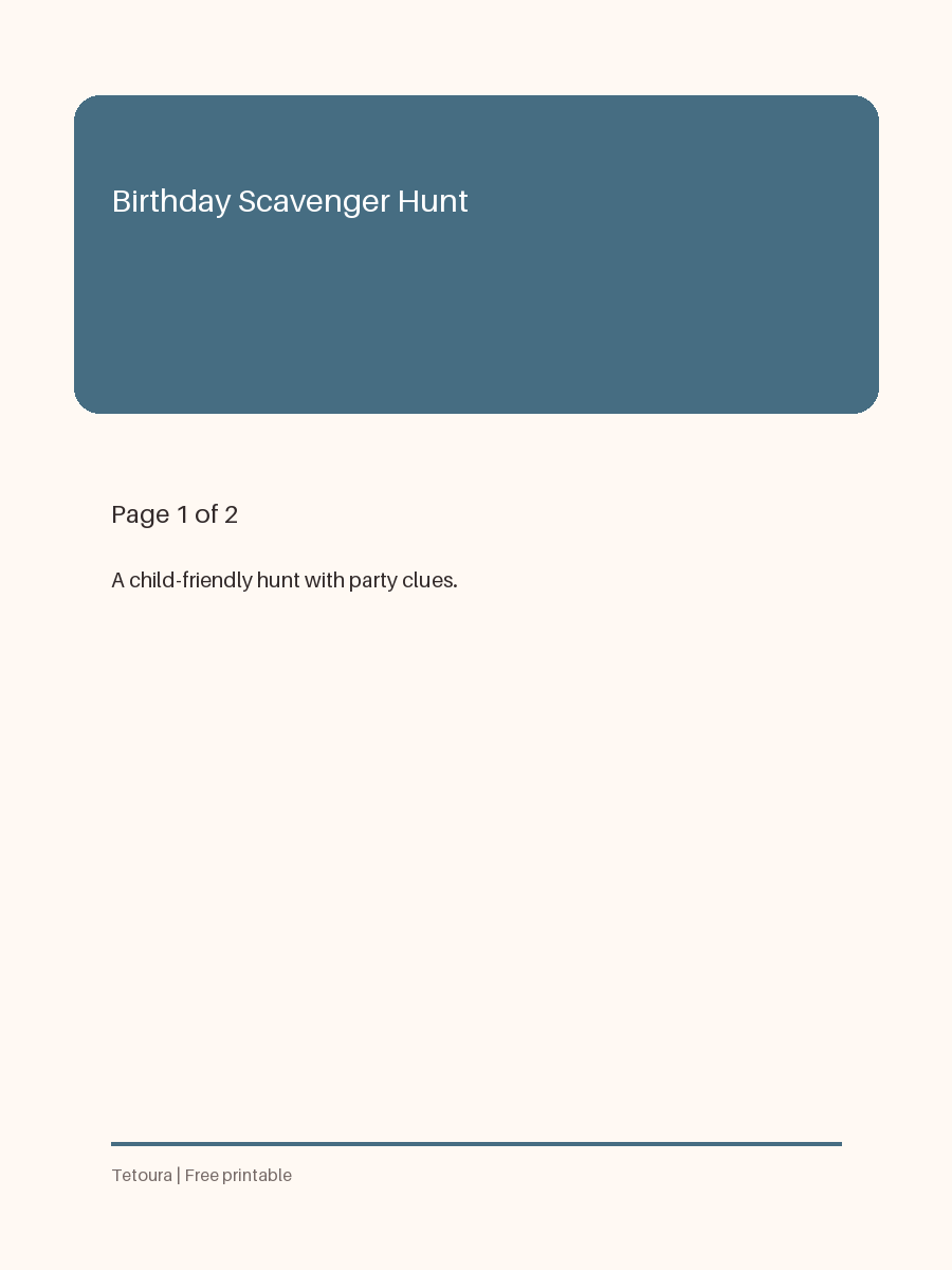 Preview of Birthday Scavenger Hunt
