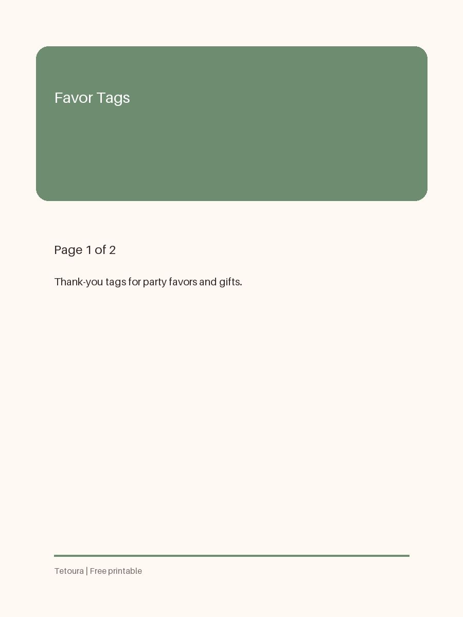 Preview of Favor Tags