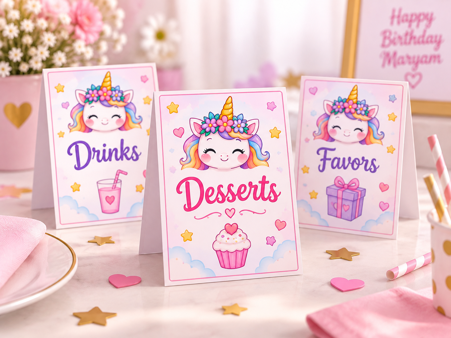 Table Signs design example