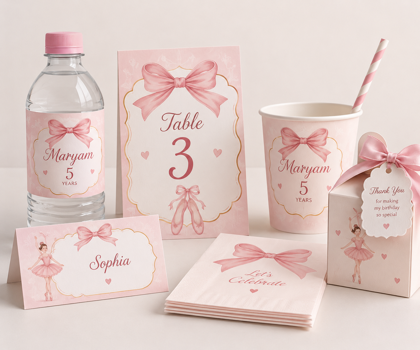 Matching birthday table details